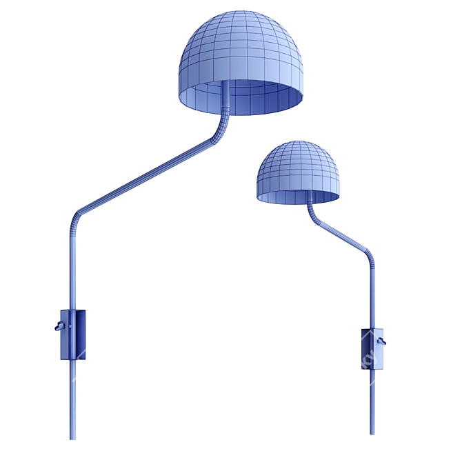 Bold and Sleek Officer Wall Lamps 3D model image 3