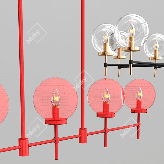 Elegant Glass Chandelier Collection 3D model image 3