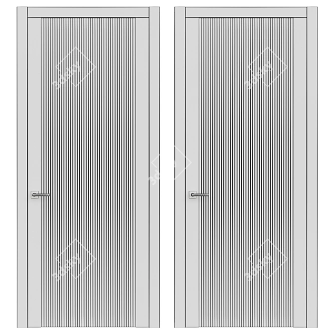 Modern Interior Door - 2200mm x 980mm 3D model image 2