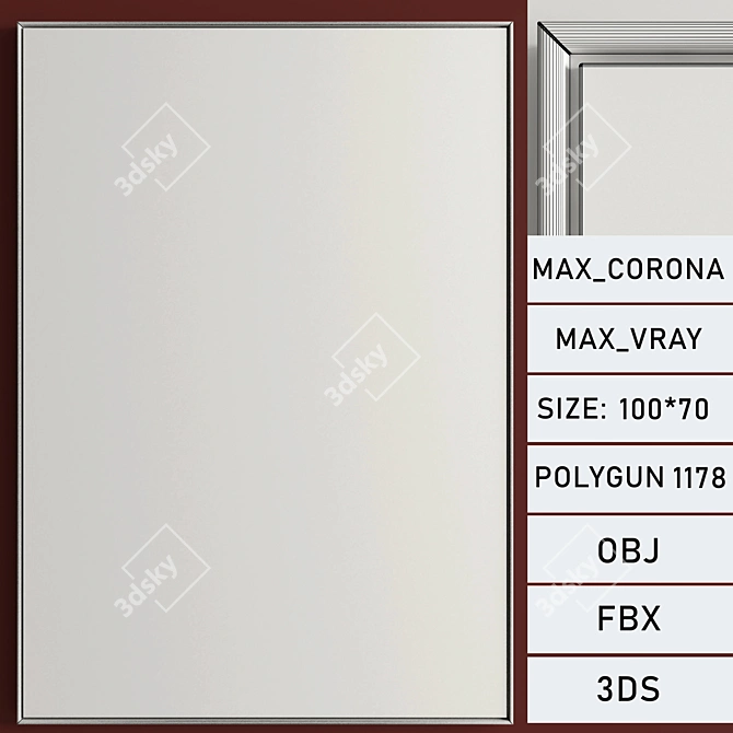 Elegant Frame Set: 2 Paintings, 5 Materials 3D model image 6