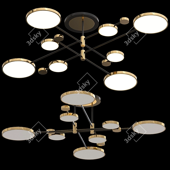 Elegant Lumen Lux Ceiling Chandelier 3D model image 2