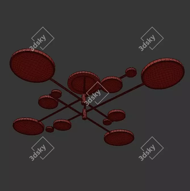 Elegant Lumen Lux Ceiling Chandelier 3D model image 4