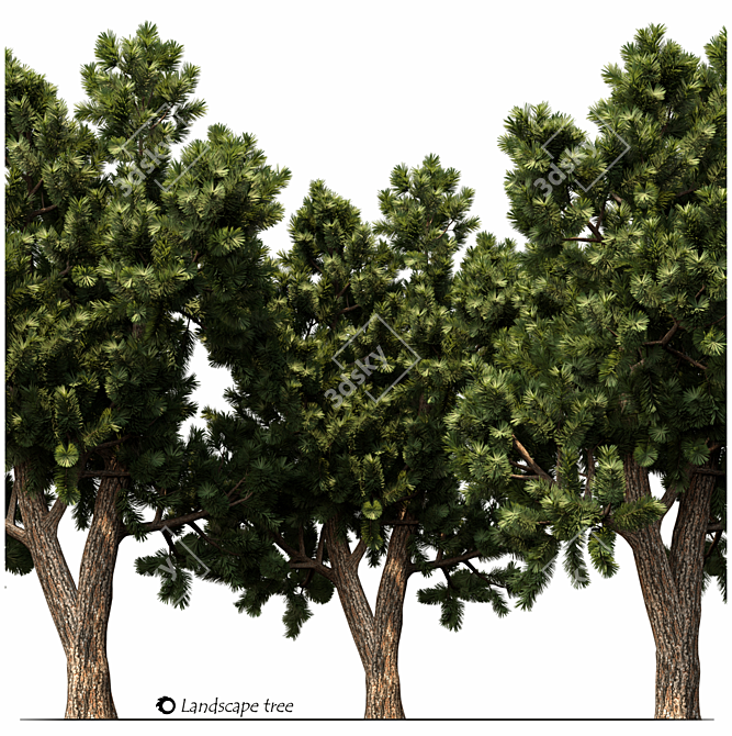 Nature's Haven: Exquisite Landscape Tree 3D model image 4