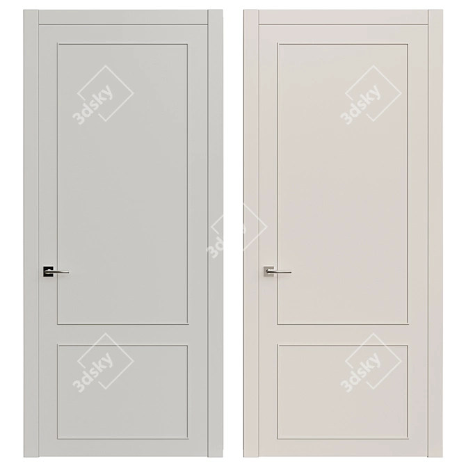 Sleek Interior Door - 2200x980mm 3D model image 1