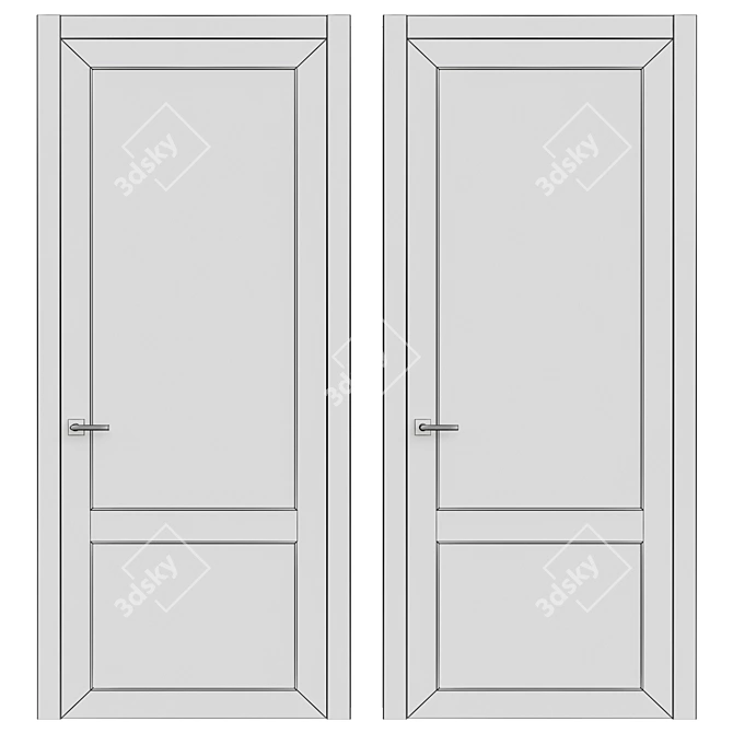 Sleek Interior Door - 2200x980mm 3D model image 2