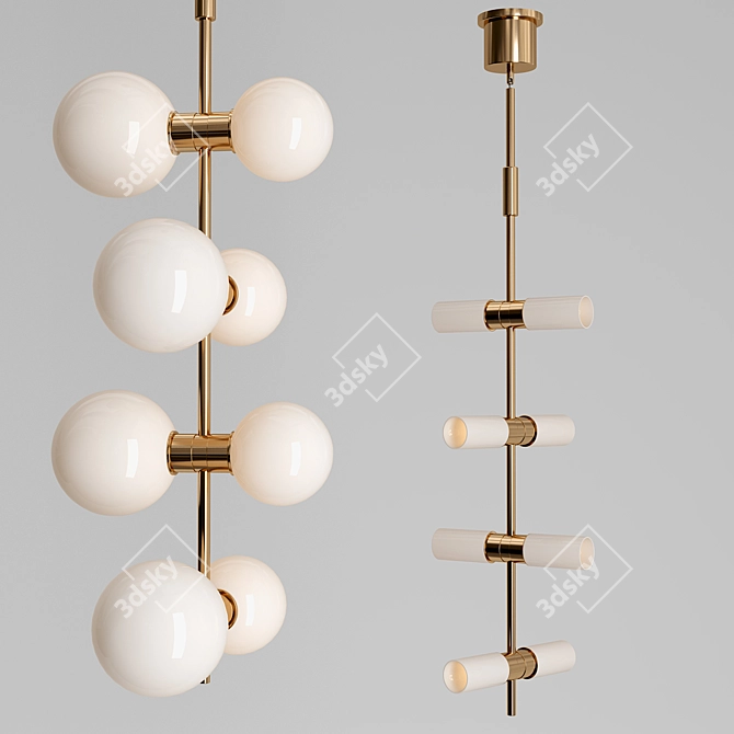 Sleek Modern Pendant Light 3D model image 2