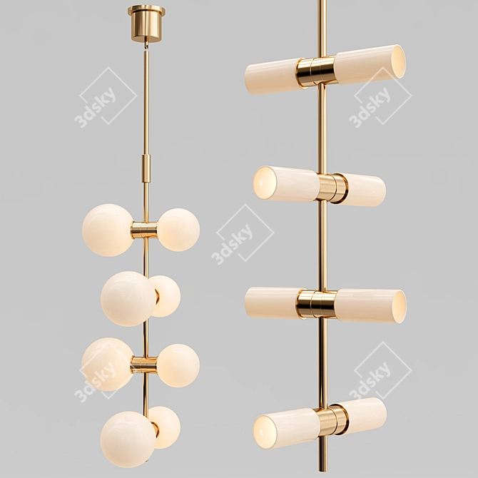 Sleek Modern Pendant Light 3D model image 3