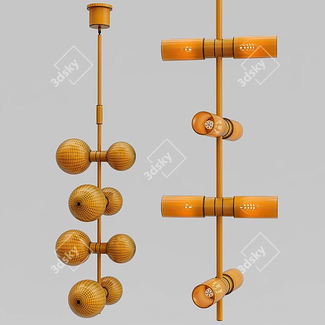 Sleek Modern Pendant Light 3D model image 4