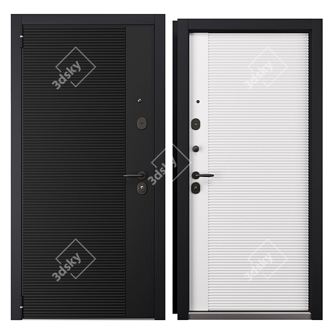 Modern Metal Entrance Door NT 4 3D model image 3