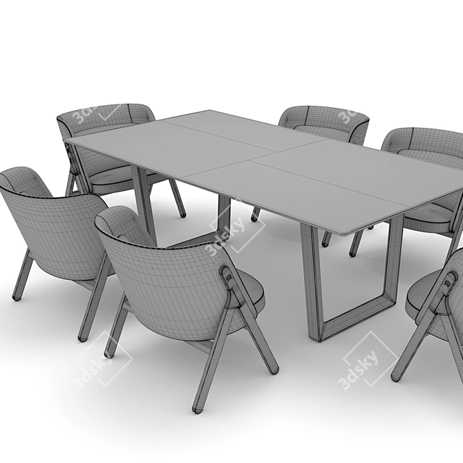 Elegant PolronaFrau Furniture Set 3D model image 4