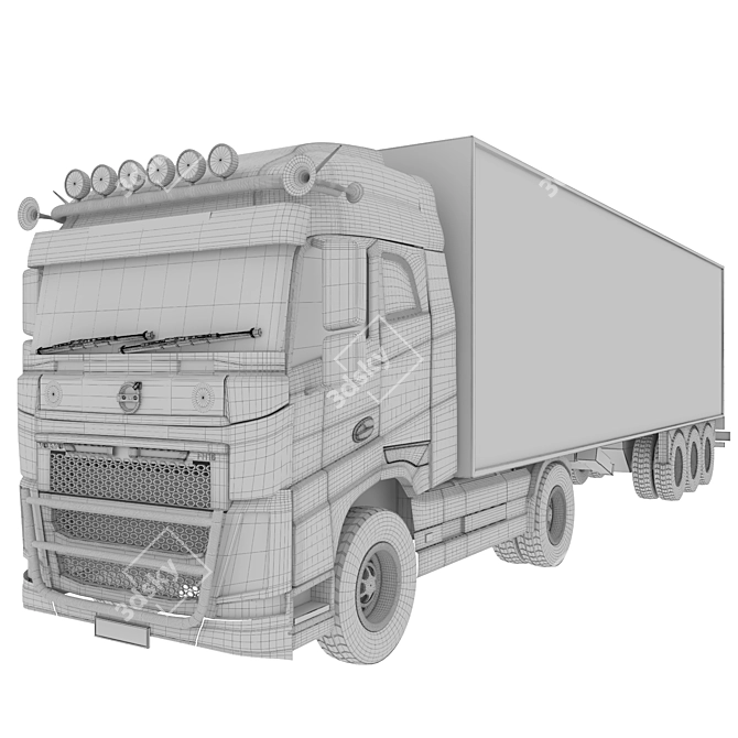 Powerful 2015 Volvo FH16 3D model image 7