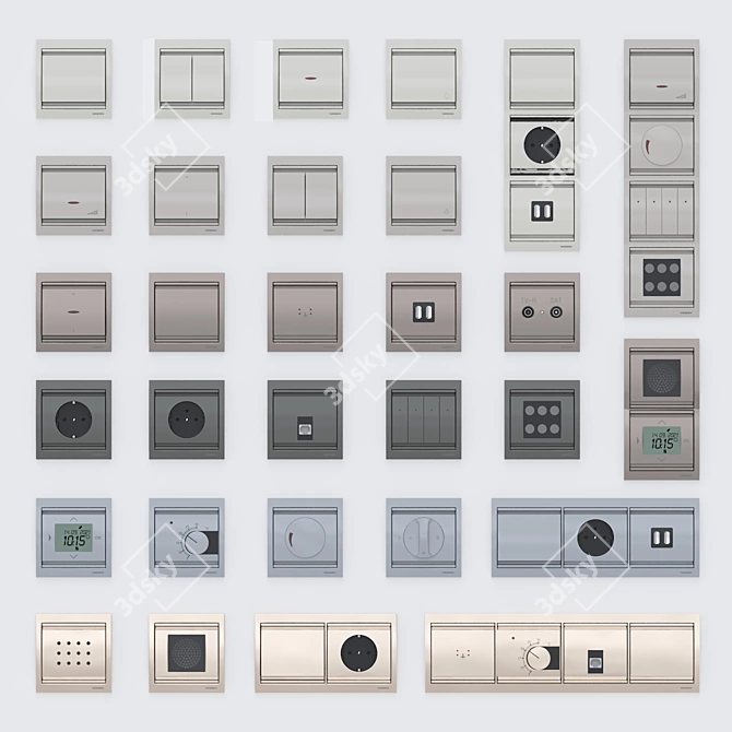 ABB Olas Switches - Elegant and Functional 3D model image 1