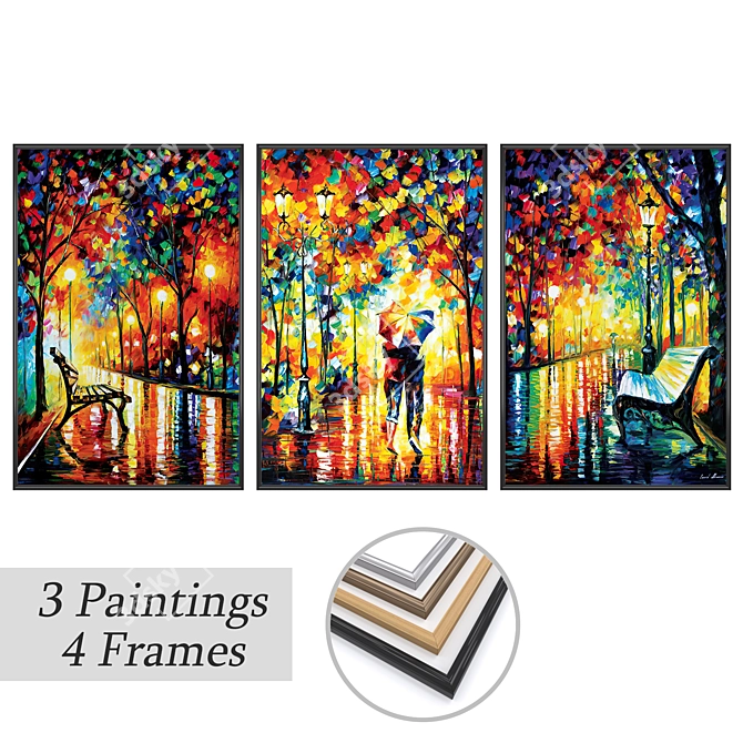 Modern Wall Art Set - No. 3785 3D model image 3