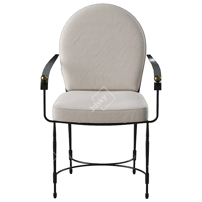 Elegant Amalfi Round Armchair 3D model image 3