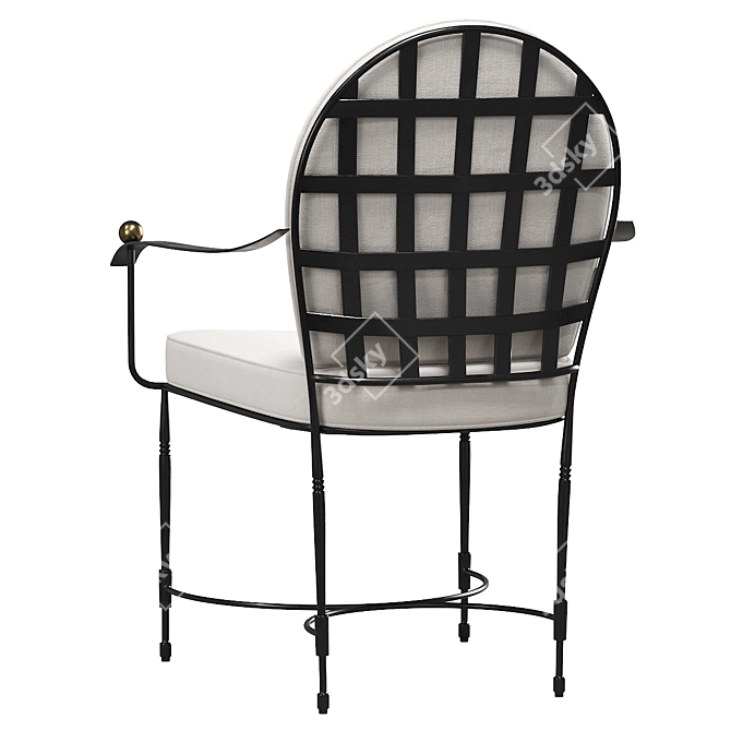 Elegant Amalfi Round Armchair 3D model image 4
