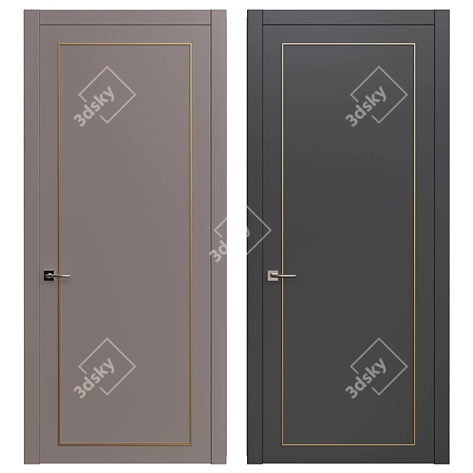 Modern Interior Door - 2200 / 980mm 3D model image 1