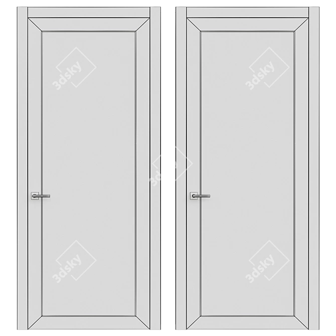 Modern Interior Door - 2200 / 980mm 3D model image 2