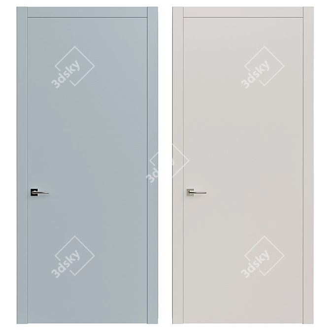 Contemporary Interior Door - 2200 / 980 mm 3D model image 1
