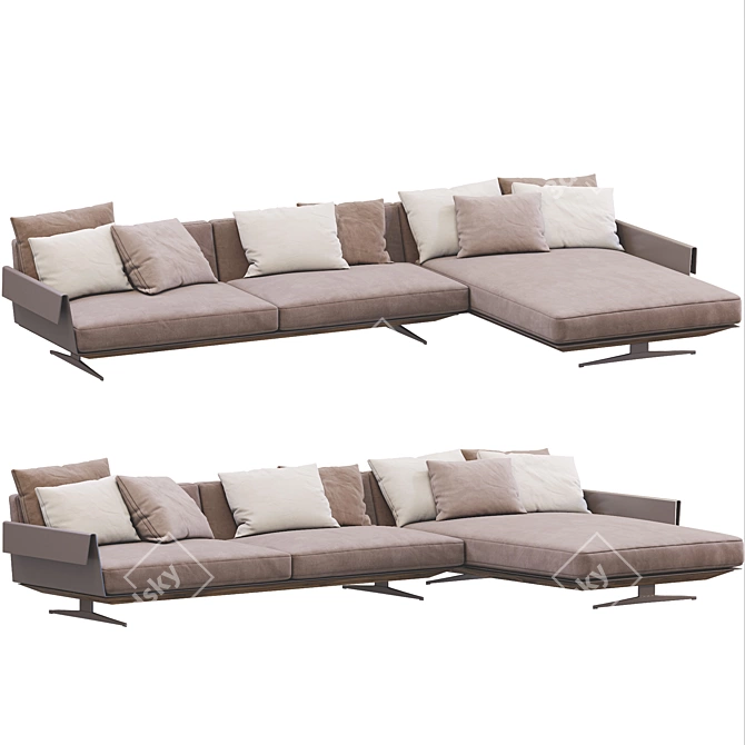 Modern Flexform Sofa - Bretton 3D model image 2