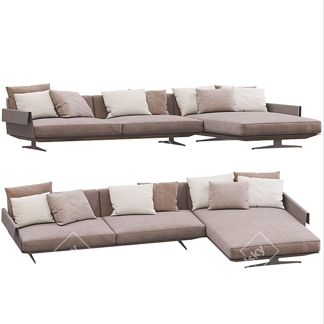 Modern Flexform Sofa - Bretton 3D model image 3