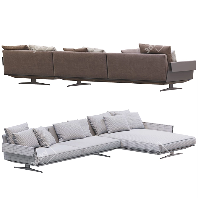 Modern Flexform Sofa - Bretton 3D model image 4