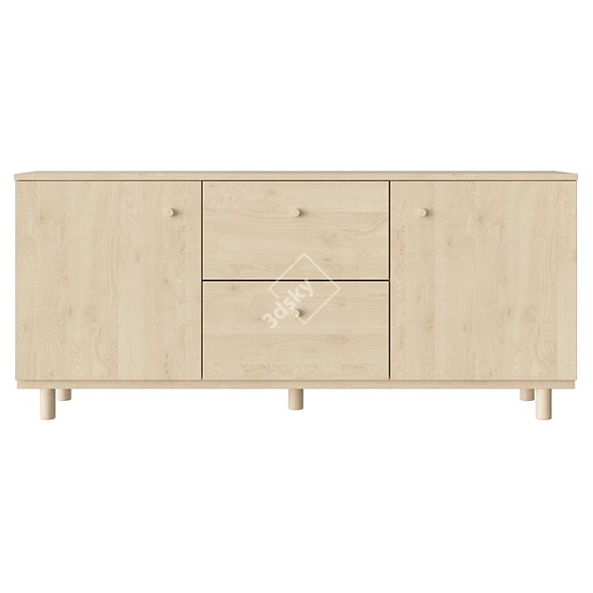 Title: Ersnäs Scandinavian Sideboard 3D model image 2