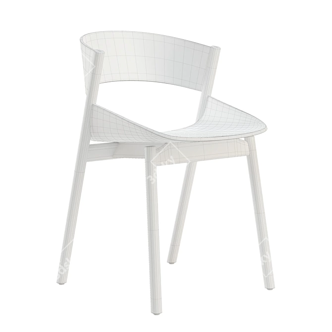 Elegant Plywood Dining Chair 3D model image 2