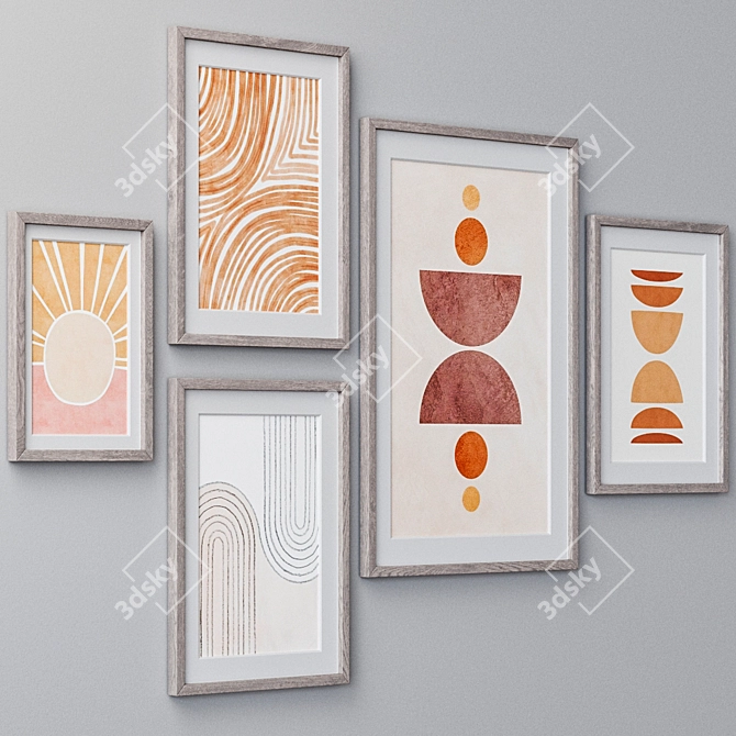 Multi-frame Wall Art Set: 4 Colors, Various Sizes 3D model image 3