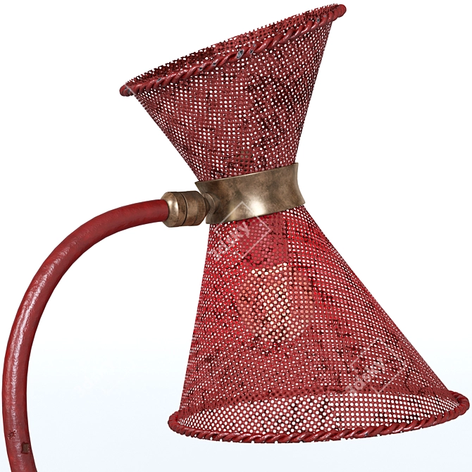 Vintage Industrial Bistro Table Lamp 3D model image 6