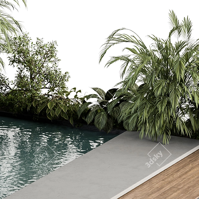 Outdoor Oasis: Backyard Furniture & Pool Combo 3D model image 2