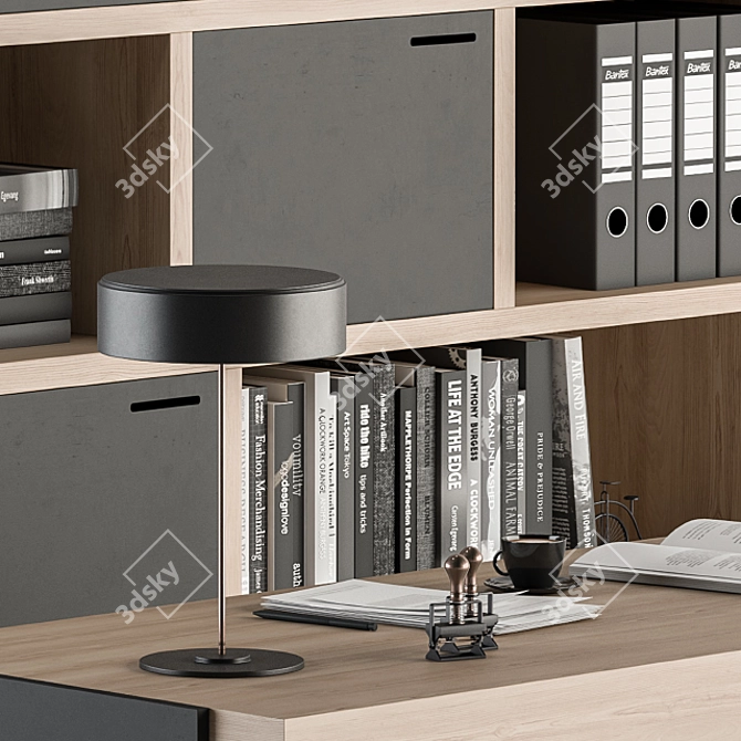 Wooden Boss Desk - Manager's Set. 3D model image 4