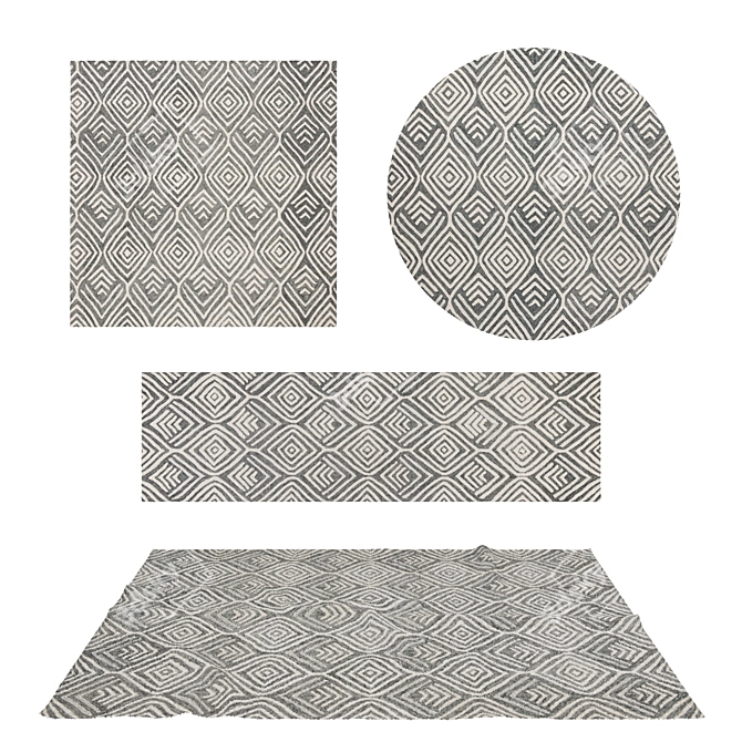 Versatile Set of 8 Stylish Rugs 3D model image 1