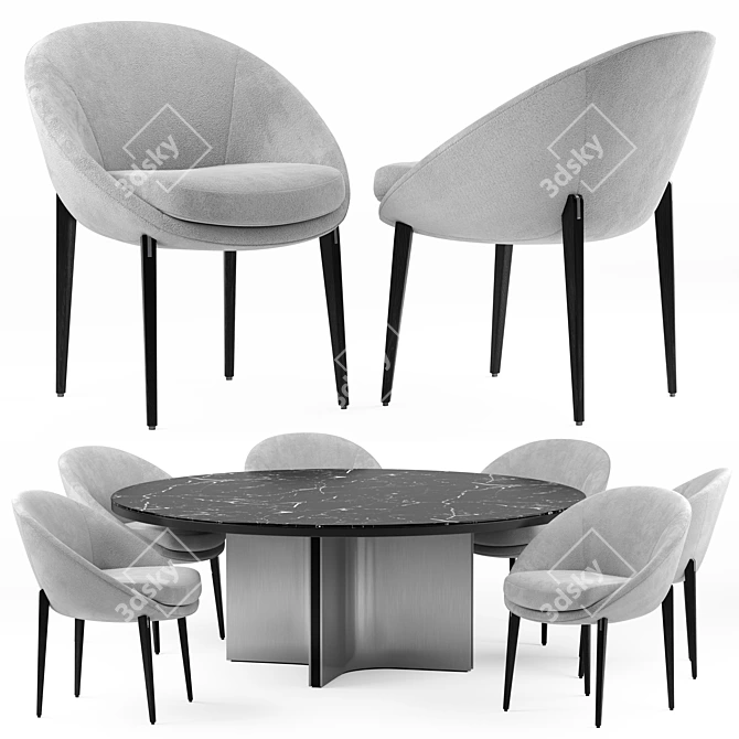 Elegant Minotti Lido Chair & Table 3D model image 1