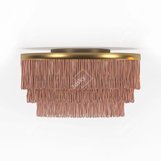 Boho Chic Fringe Flush Mount 3D model image 2