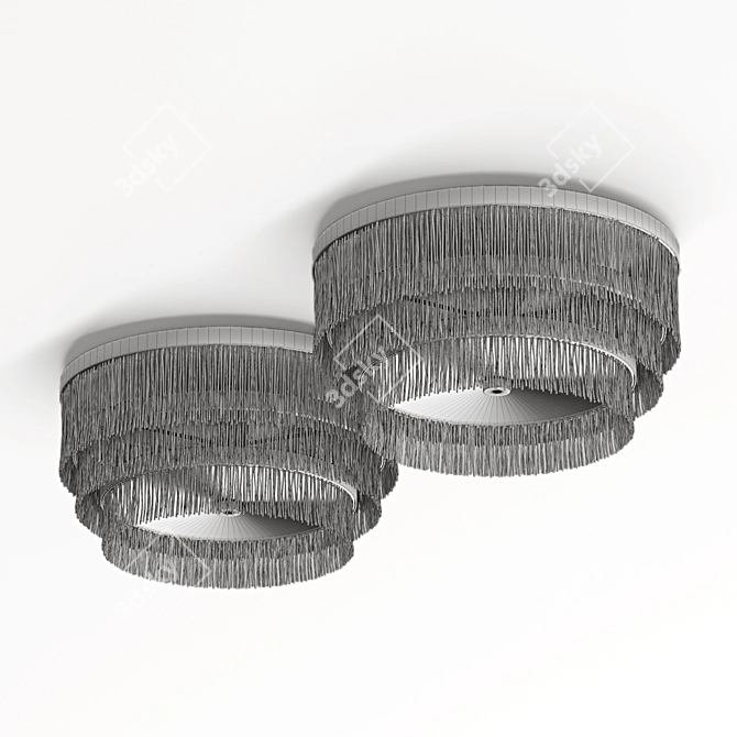 Boho Chic Fringe Flush Mount 3D model image 4