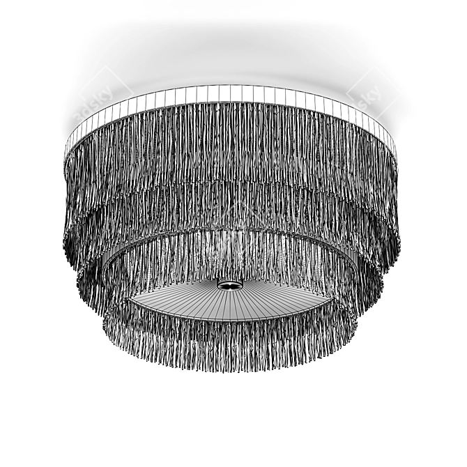 Boho Chic Fringe Flush Mount 3D model image 6