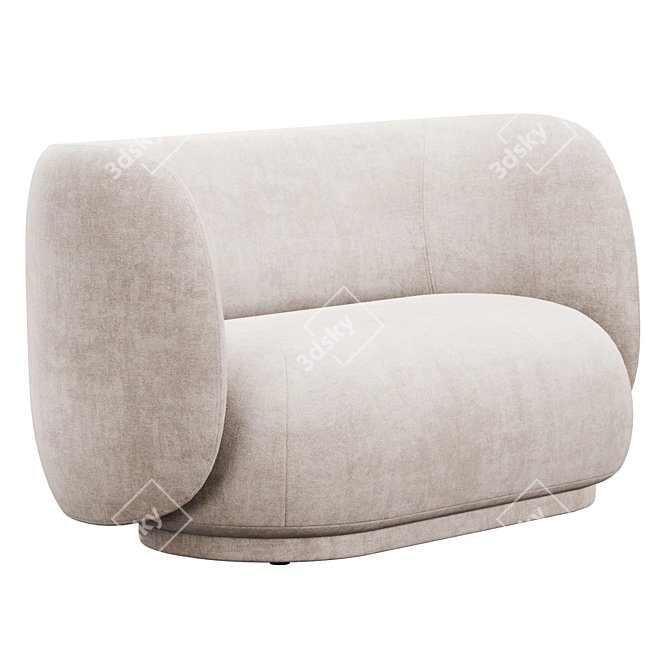 Modern Rico 2 Seater Sofa 3D model image 6