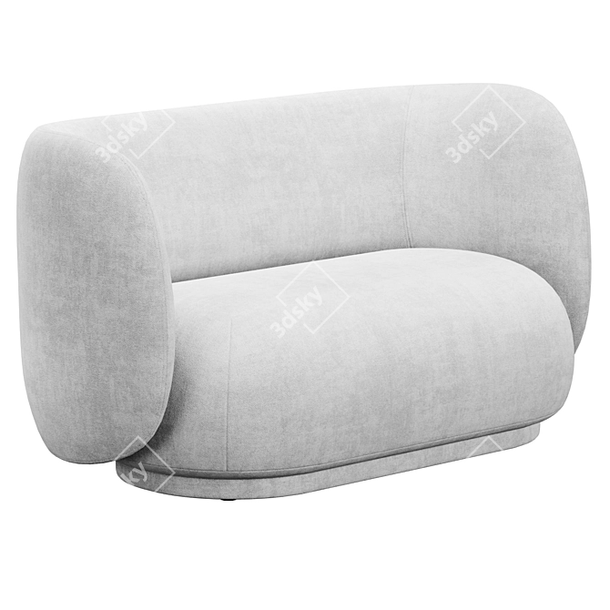 Modern Rico 2 Seater Sofa 3D model image 7