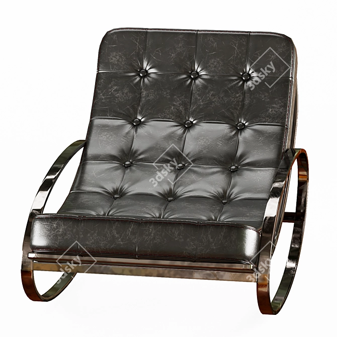 Modern Leather Rocking Chair 3D model image 1