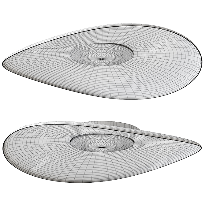 Sleek Loop Ceiling Lamp 3D model image 2