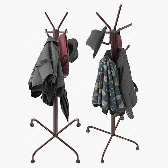 Sleek Hat and Coat Stand 3D model image 4