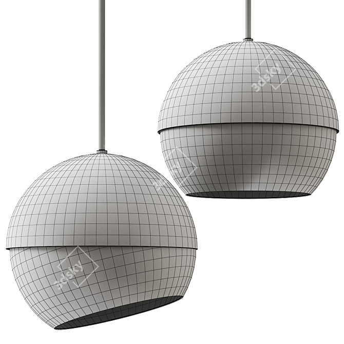 Ray Pendant Lamp: Modern Elegance in Two Colors 3D model image 1