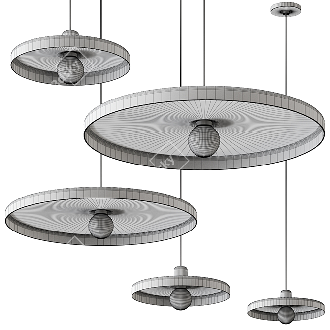 Sleek Disk Pendant Light 3D model image 2