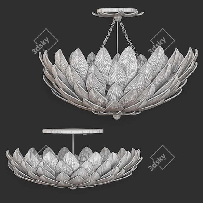 Crystorama Broche Gold Ceiling Light 3D model image 4