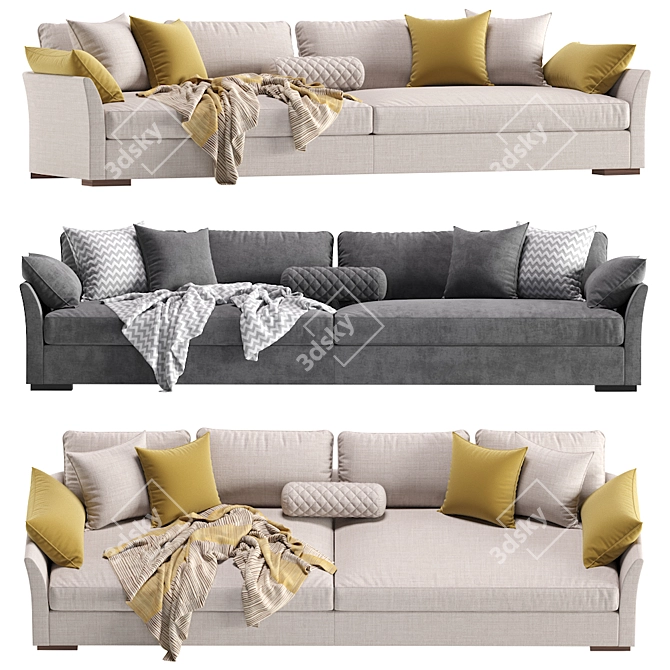 Gilbert Cazarina Sofa - Timeless Elegance 3D model image 1