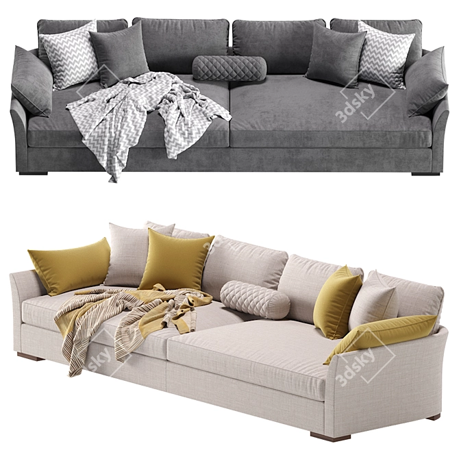 Gilbert Cazarina Sofa - Timeless Elegance 3D model image 2