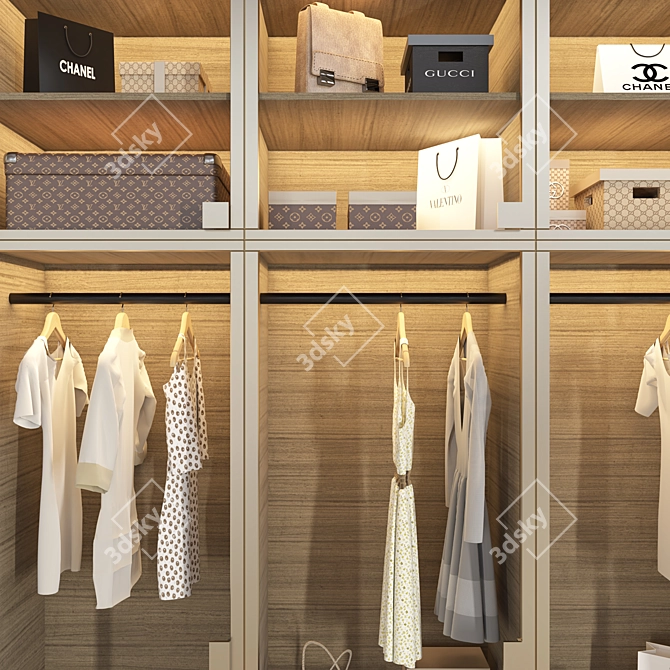 Versatile Wardrobe with All-inclusive Set 3D model image 4