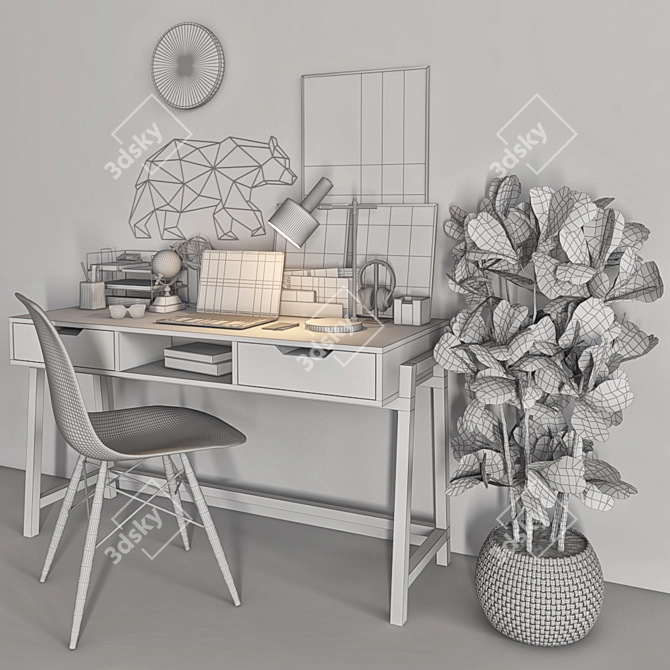 Sleek Office Furniture Set 3D model image 5