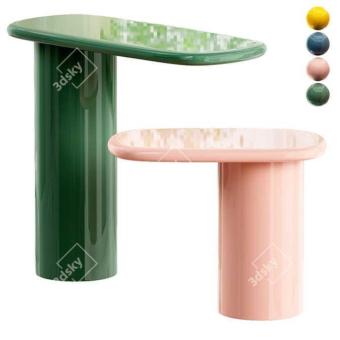 Sleek Cantilever Side Table 3D model image 1