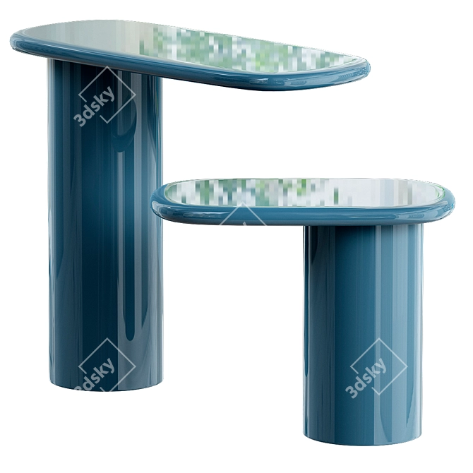 Sleek Cantilever Side Table 3D model image 2